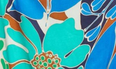 Cult Gaia Malia Floral One Shoulder Minidress In Botanic Aqua