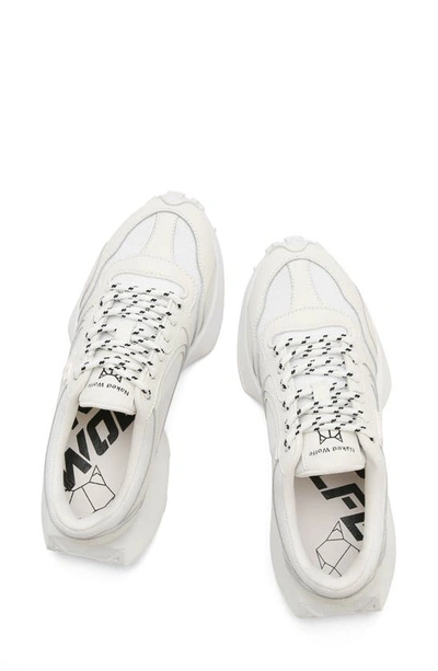Shop Naked Wolfe Mesh & Leather Step-in Sneaker In White-mesh