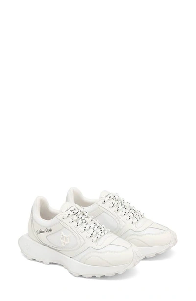 Shop Naked Wolfe Mesh & Leather Step-in Sneaker In White-mesh