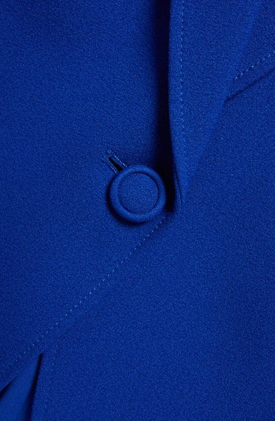 Shop Tahari One-button Crepe Blazer In Cobalt