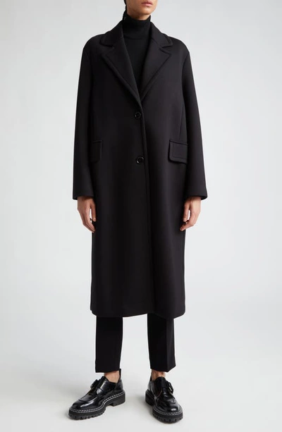 Shop Max Mara Radice Bonded Stretch Jersey Coat In Black