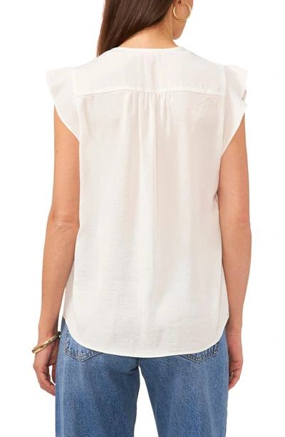 Vince Camuto Ruffle Sleeve Satin Top In New Ivory