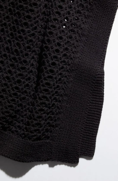 Shop Masai Copenhagen Ola Open Stitch Midi Dress In Black