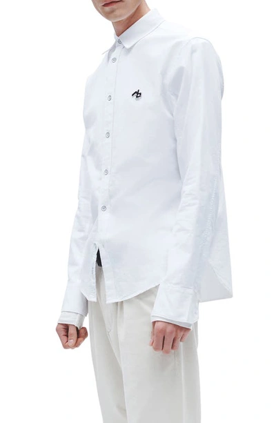 Shop Rag & Bone Tomln Logo Patch Cotton Button-up Shirt In White