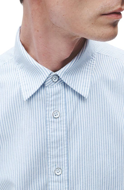 Shop Rag & Bone Tomlin Stripe Cotton Button-up Shirt In Ltblue Str