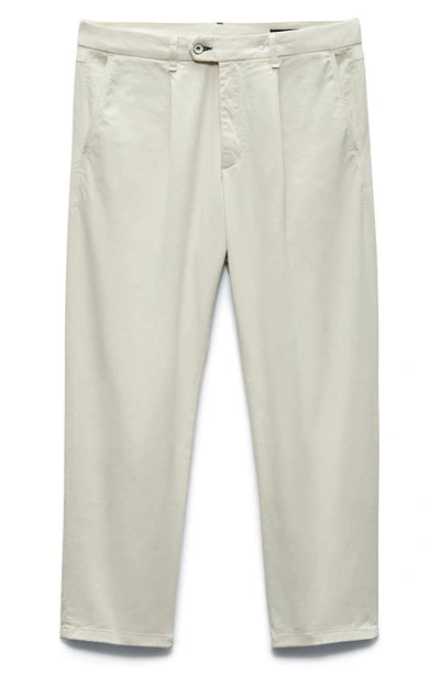 Shop Rag & Bone Pleated Stretch Cotton Chino Pants In Turtledove