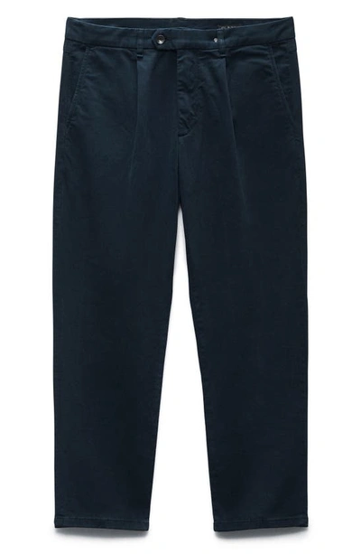 Shop Rag & Bone Pleated Stretch Cotton Chino Pants In Salute