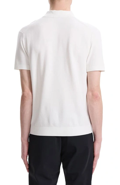 Shop Theory Goris Lightweight Knit Polo Shirt In White