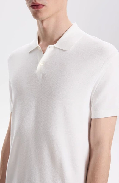 Shop Theory Goris Lightweight Knit Polo Shirt In White