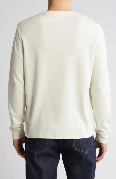 Shop Frame Duo Fold Long Sleeve Cotton T-shirt In White Canvas