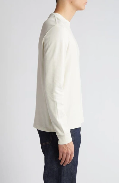 Frame Duo Fold Long Sleeve Cotton T-shirt In White Canvas