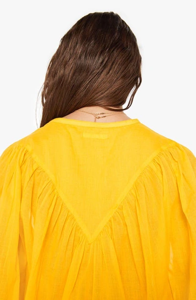 Shop Mother The Love Dearly Three-quarter Sleeve Top In Yellow Chrome