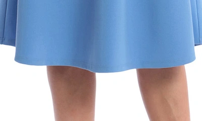 Shop Donna Morgan For Maggy Twist Collar Fit & Flare Dress In Blue Bonnet