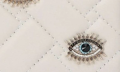 Shop Kurt Geiger Medium Kensington Eye Quilted Leather Convertible Crossbody Bag In White/ Combo