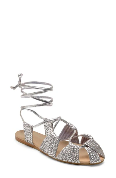 Shop Free People Sunny Gilly Sandal In Silver Leather