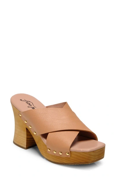 Shop Free People Mallory Platform Slide Sandal In Vachetta