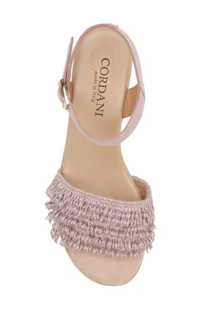 Shop Cordani Liona Ankle Strap Platform Sandal In Rafia Rose