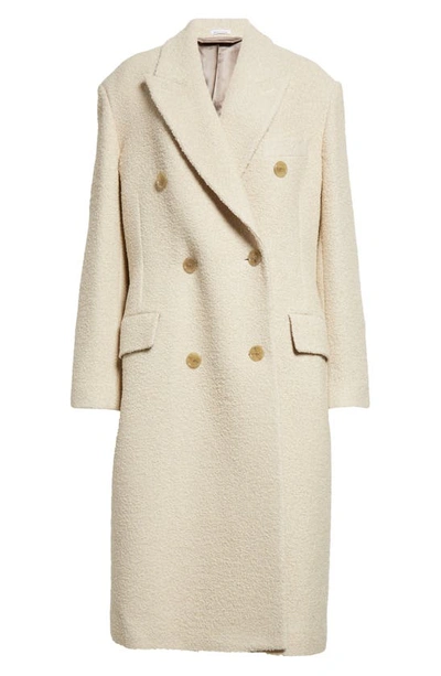 Shop Acne Studios Ojama Wool Blend Bouclé Coat In Warm White