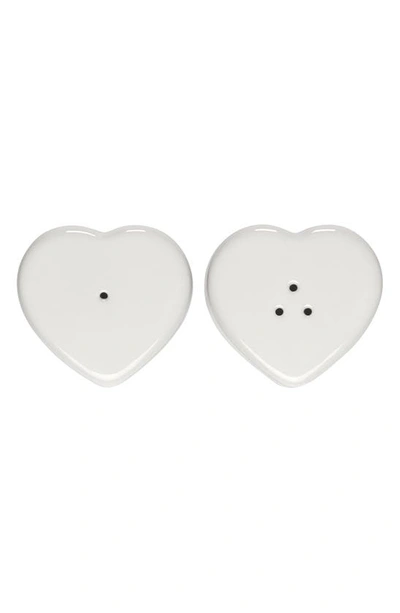 Le Creuset Stoneware Figural Heart Salt And Pepper Shakers, Set Of 2 In White