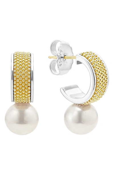 LAGOS LAGOS LUNA FRESHWATER PEARL LUX HOOP EARRINGS 