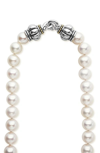 Lagos Luna Freshwater Pearl Necklace In Silver