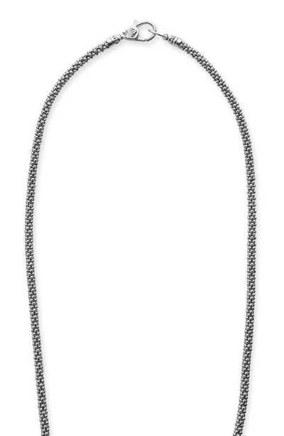 Lagos 18k Yellow Gold & Sterling Silver Luna Black Tahitian Pearl & Diamond Pendant Necklace, 16 In Silver