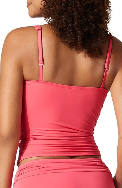 Shop Tommy Bahama Pearl Twist Front Underwire Tankini Top In Coral Coast