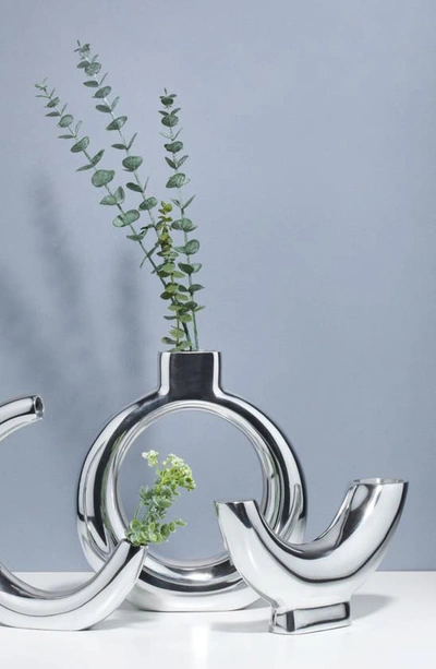 Nambe Solarium Half Moon Vase In Silver