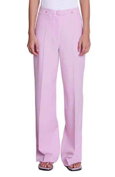 Shop Maje Patricia Flare Leg Pants In Pale Pink