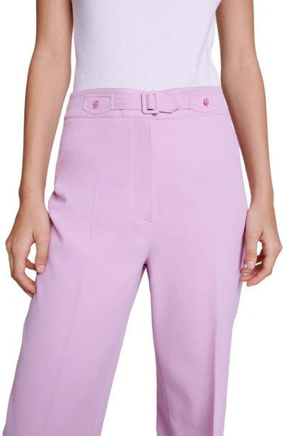 Shop Maje Patricia Flare Leg Pants In Pale Pink