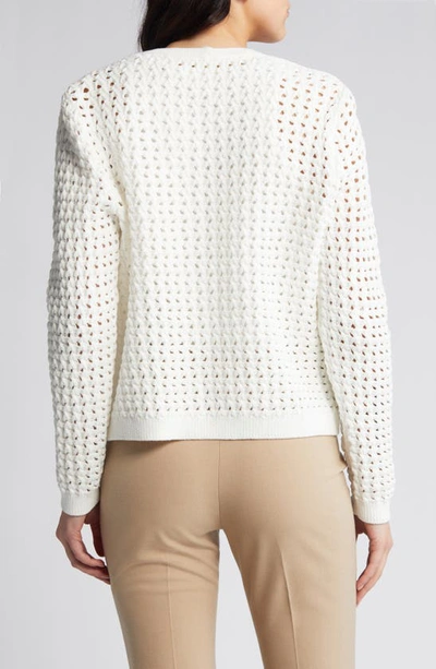 Kobi Halperin Loui Open Stitch Cotton Blend Cardigan In White