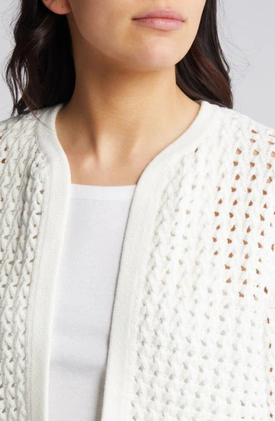 Kobi Halperin Loui Open Stitch Cotton Blend Cardigan In White