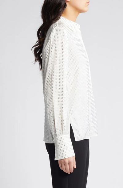 Kobi Halperin Renana Perforated Stretch Silk Shirt In Ivory