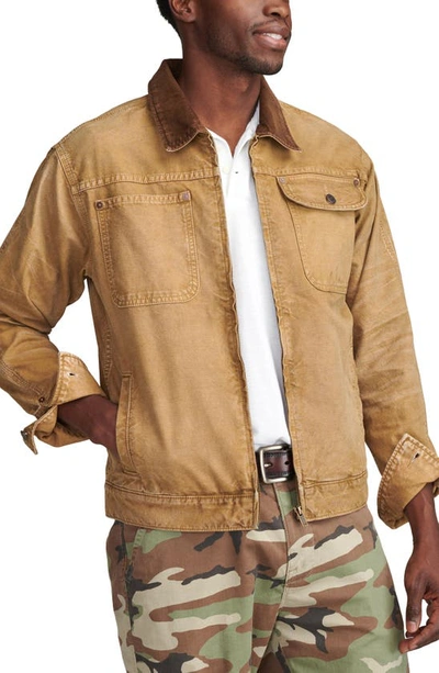 Shop Lucky Brand Corduroy Collar Trucker Jacket In Legend Khaki