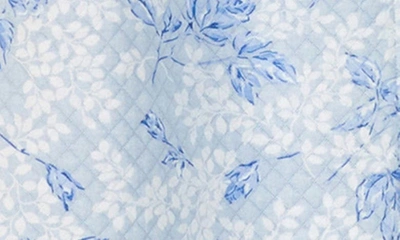 Shop Eileen West Shawl Collar Quilted Cotton Ballet Robe In Blue Print