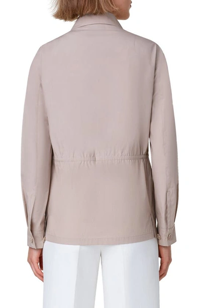 Shop Akris Tomma Cotton Poplin Shirt Jacket In Sand