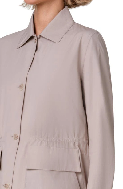 Shop Akris Tomma Cotton Poplin Shirt Jacket In Sand