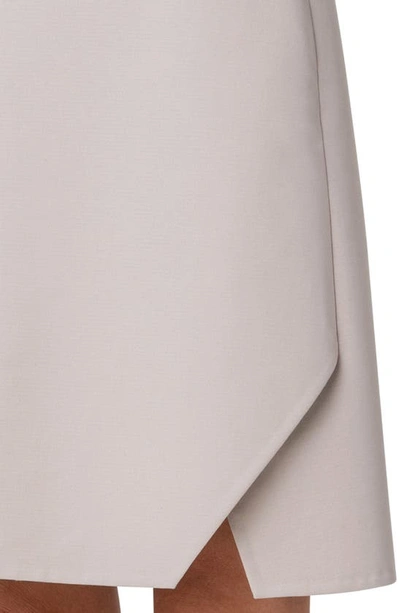 Akris Cotton Short Skirt With Trapezoid Slit Detail In Greige