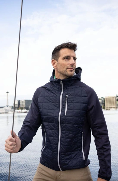 Cutter & Buck Rainier Primaloft Mens Eco Full Zip Hybrid Jacket In Blue