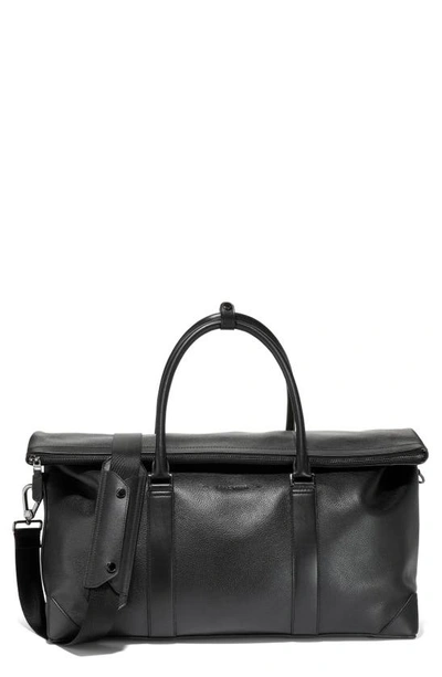 Shop Cole Haan Triboro Leather Weekend Bag In Black