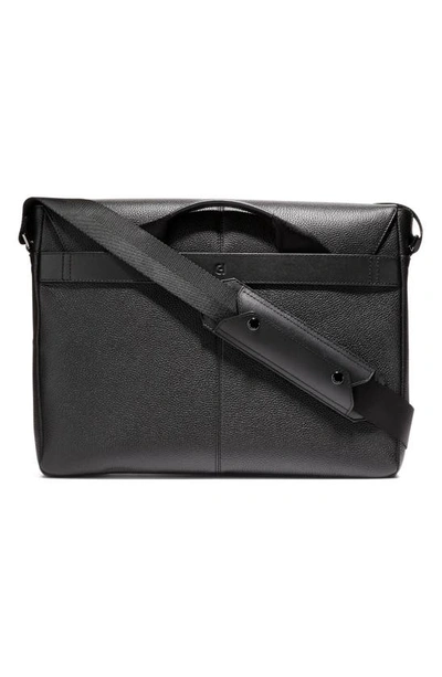 Shop Cole Haan Triboro Leather Messenger Bag In Black