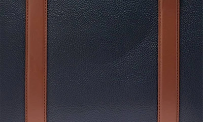 Cole Haan Triboro Leather Briefcase In Navy/ New British Tan