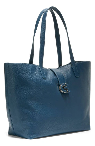 Shop Cole Haan Simply Everything Leather Tote In Blue Wing Teal