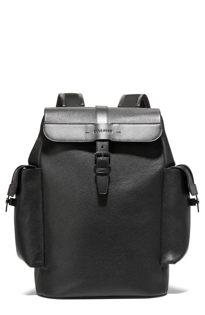 Shop Cole Haan Triboro Leather Backpack In Black