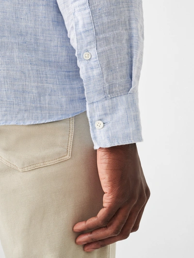 Faherty Laguna Linen Shirt In Light Blue Melange