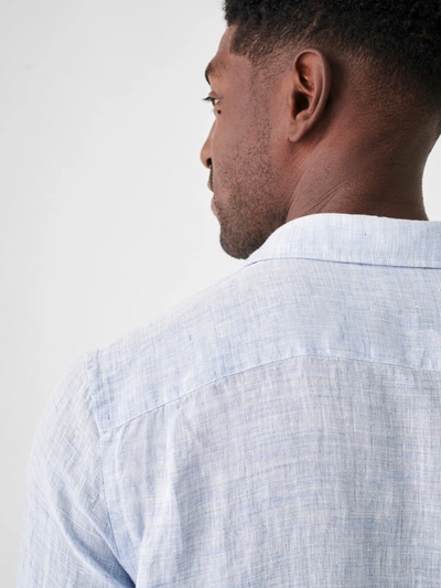 Faherty Laguna Linen Shirt In Light Blue Melange