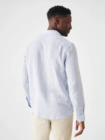 Faherty Laguna Linen Shirt In Light Blue Melange