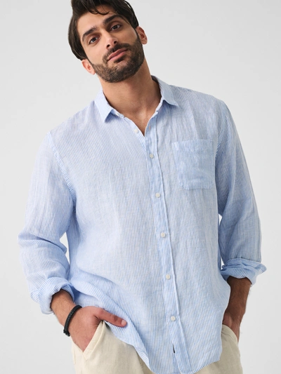Shop Faherty Laguna Linen Shirt (tall) In Summer Classic Stripe