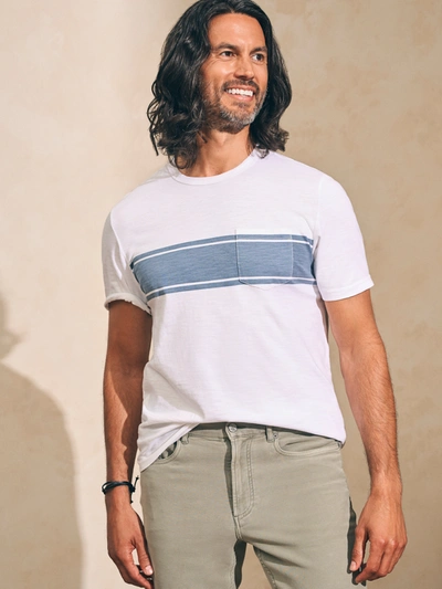 Faherty Sunwashed T-shirt (tall) In White Surf Stripe