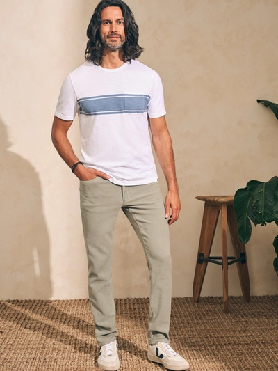 Faherty Sunwashed T-shirt (tall) In White Surf Stripe